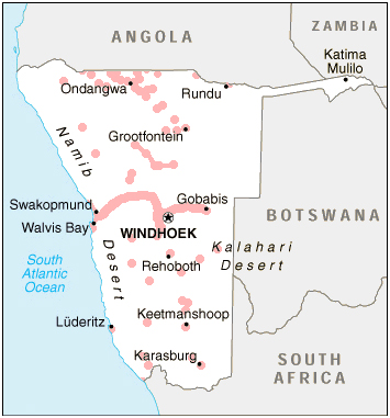Cell phone coverage in Namibia